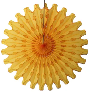 Golden Yellow Tissue Paper Fan 18