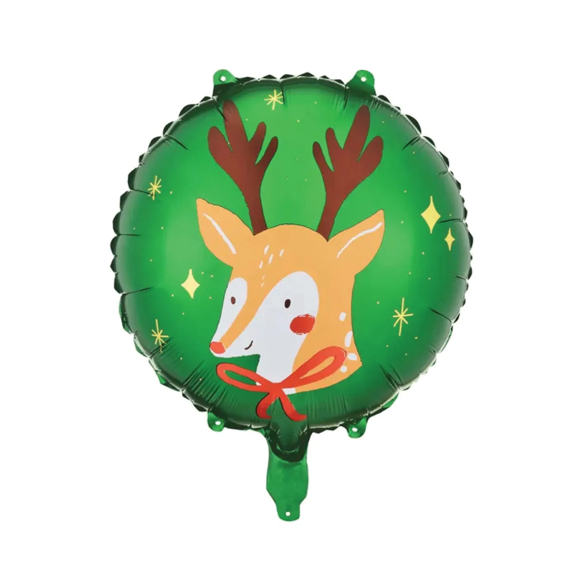 Green Christmas Reindeer Balloon 14in