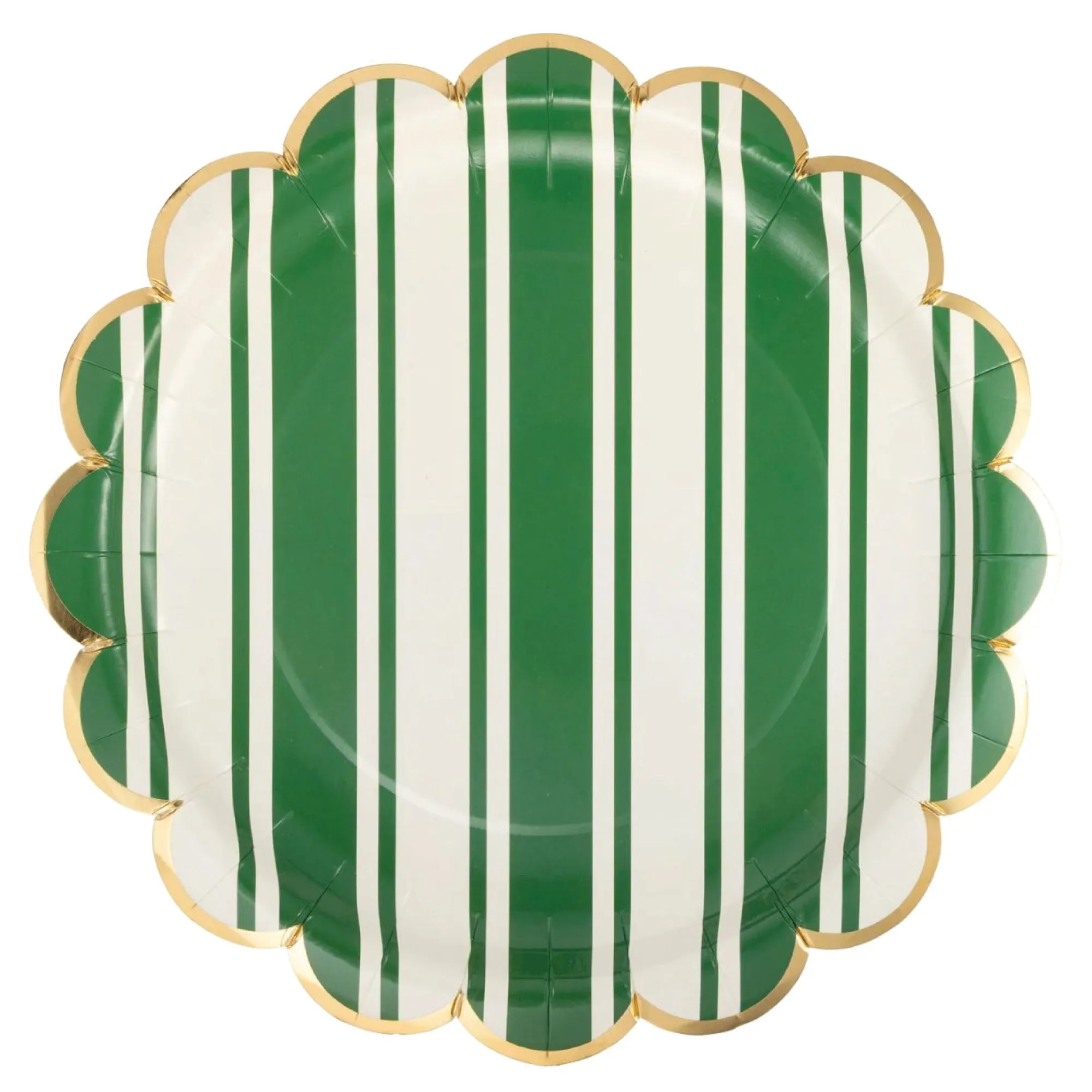 Green Striped Tennis Lunch Plate 8ct