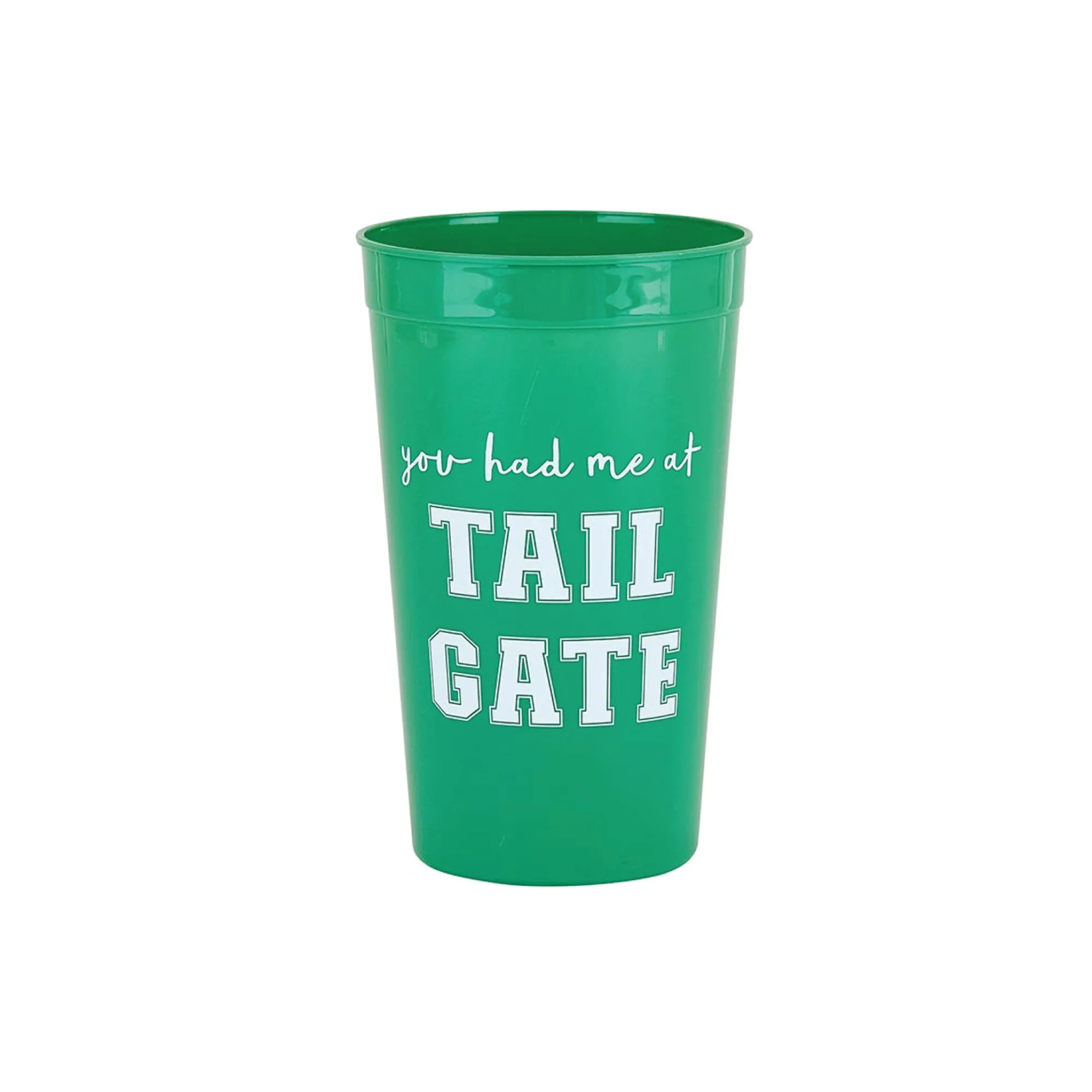 Green You Had Me at Tailgate Plastic Cups 8ct