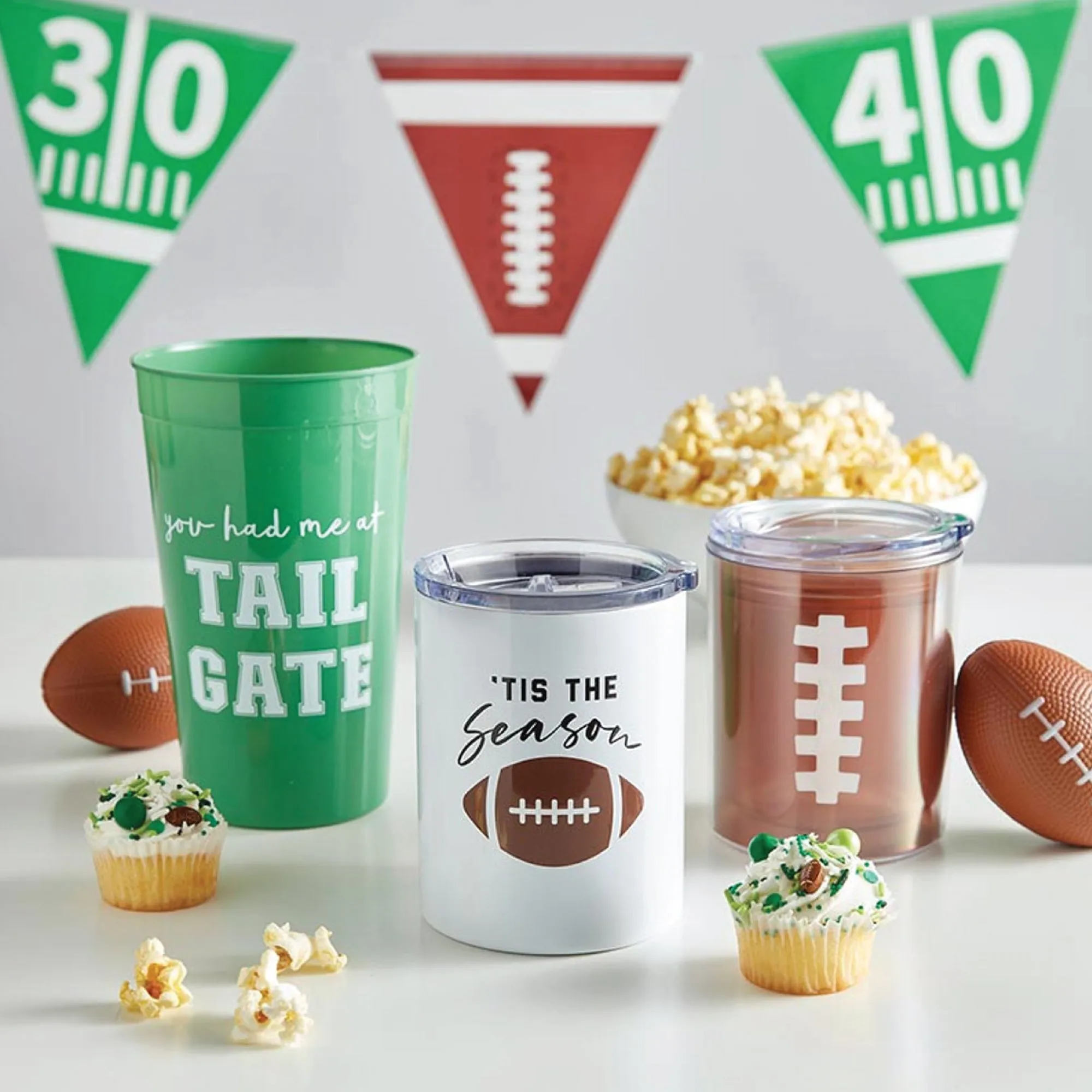 Green You Had Me at Tailgate Plastic Cups 8ct