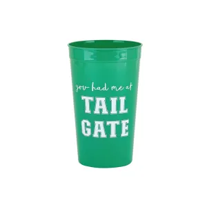 Green You Had Me at Tailgate Plastic Cups 8ct