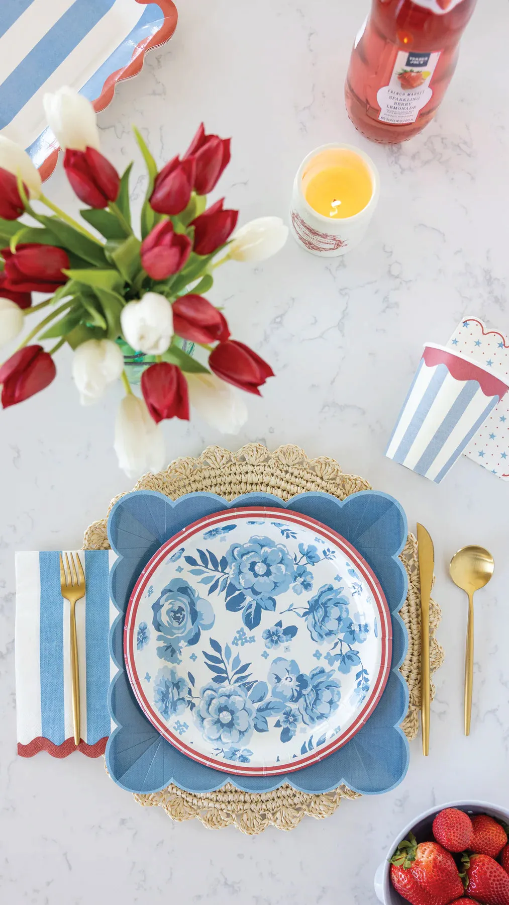Hamptons Blue Scalloped Dinner Plates 8ct