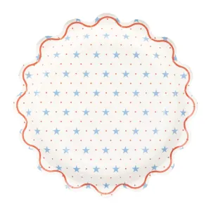 Hamptons Stars Scalloped Lunch Plates 8ct