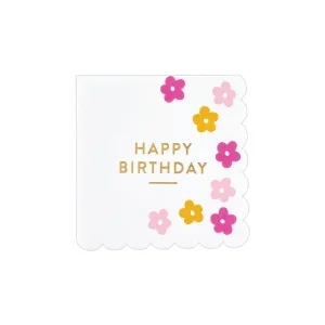 Happy Birthday Daisy Dessert Napkins 20ct