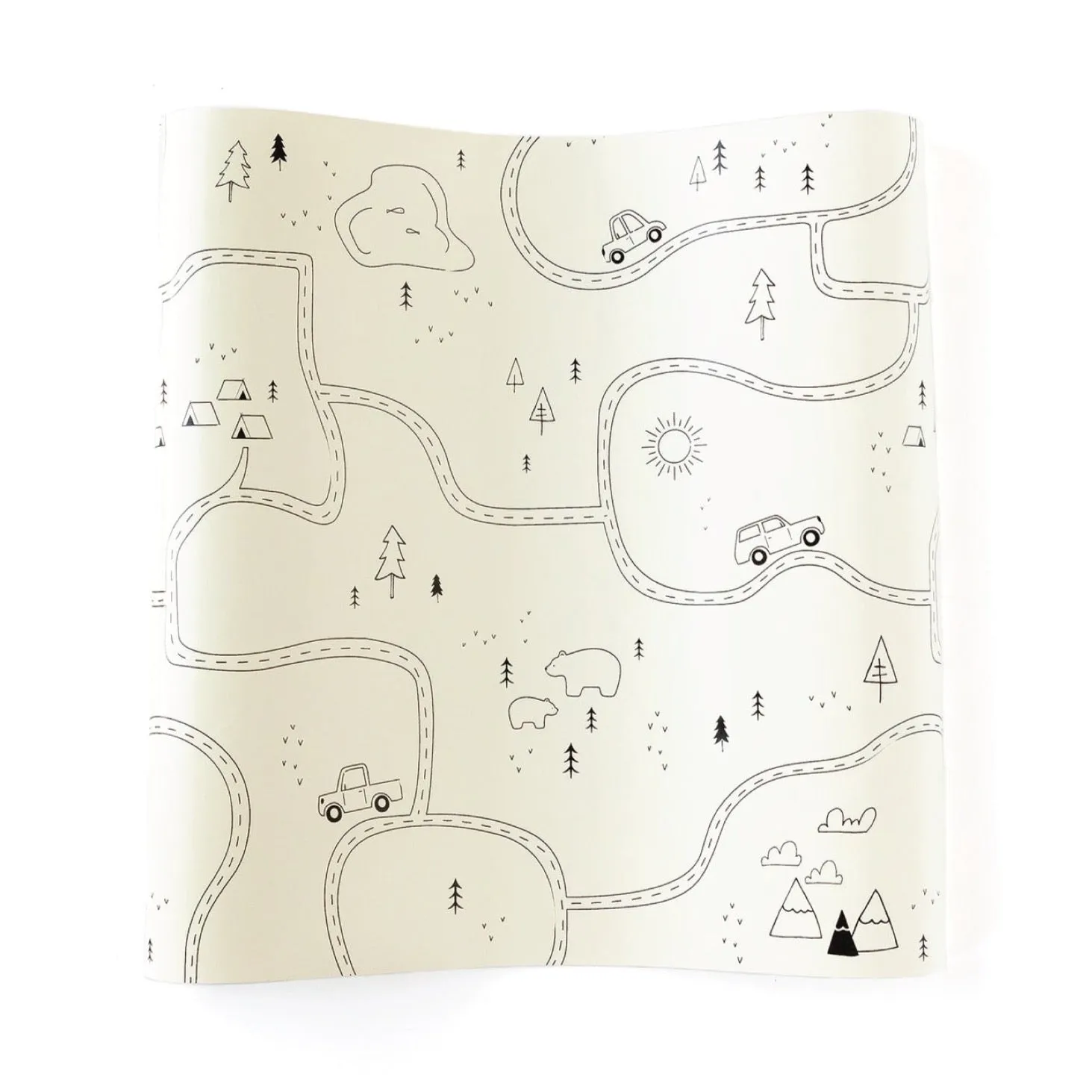 Happy Camper Adventure Map Paper Table Runner