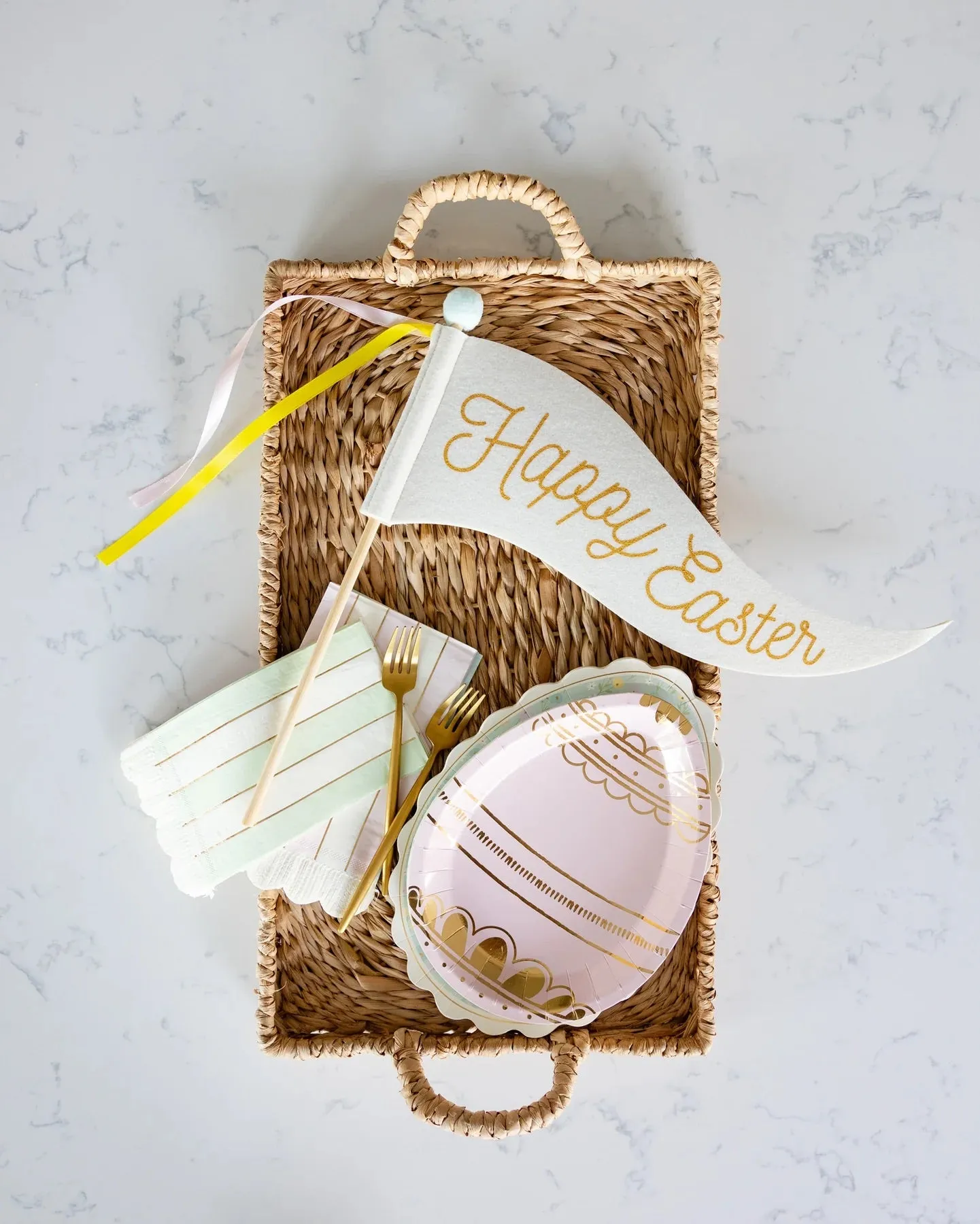 Happy Easter Felt Pennant Flag