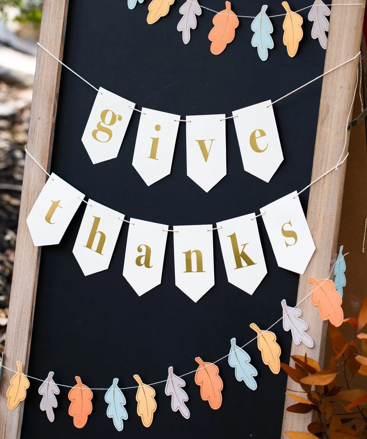 Harvest Give Thanks Leaves Banner Set 5ft