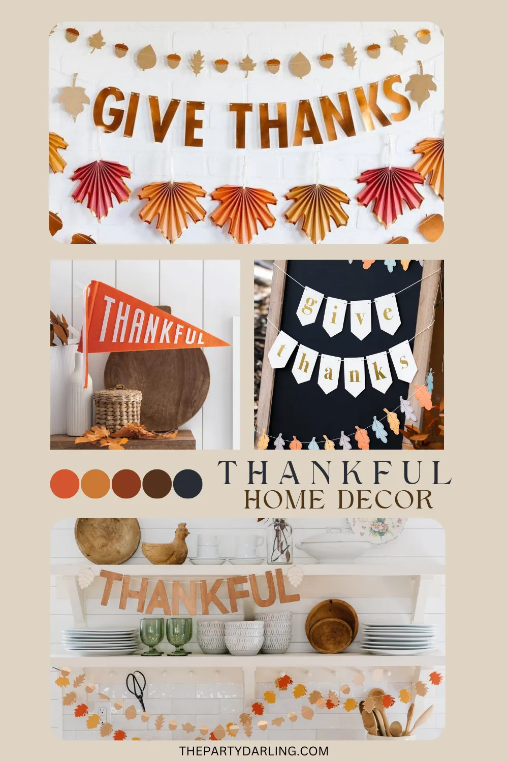 Harvest Wood Thankful Banner 9ft