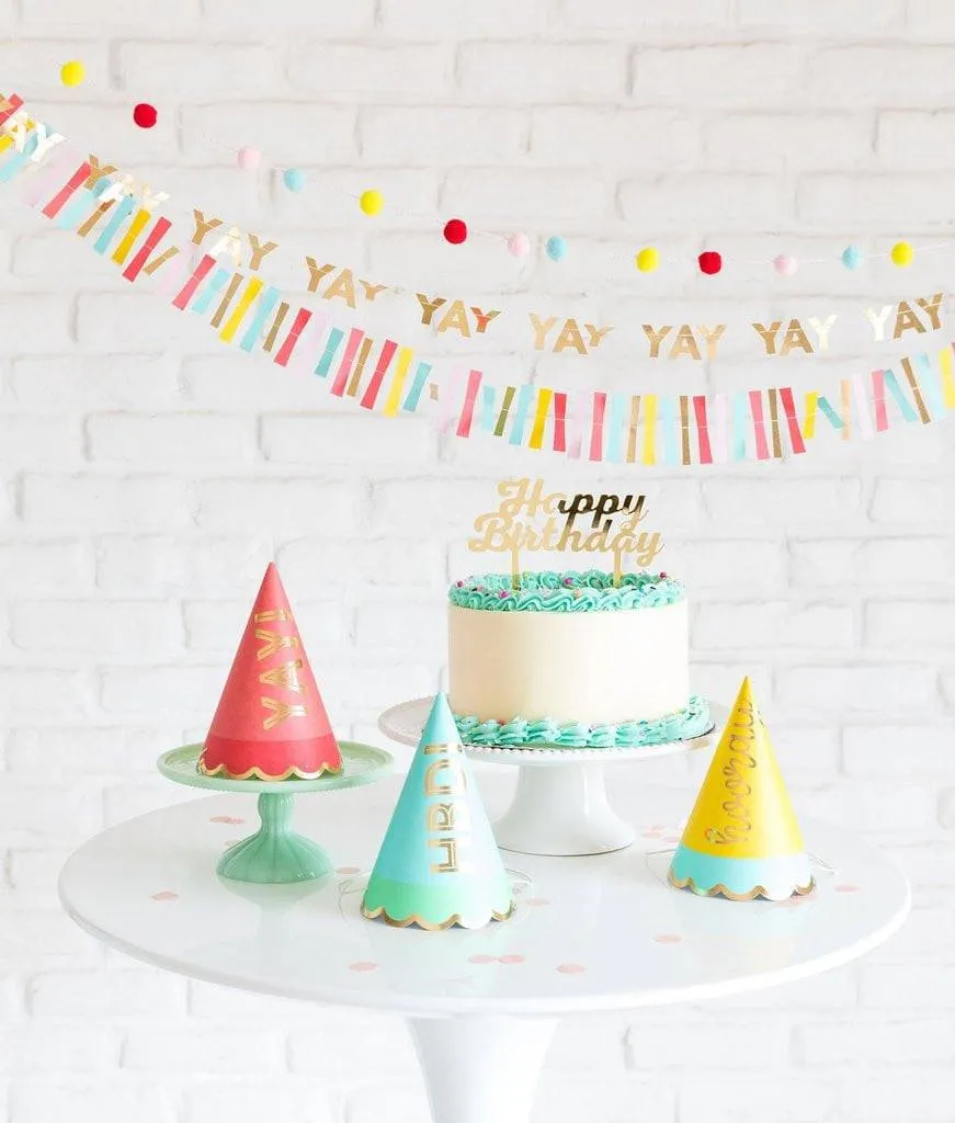 Hip Hip Hooray Birthday Party Hats 9ct