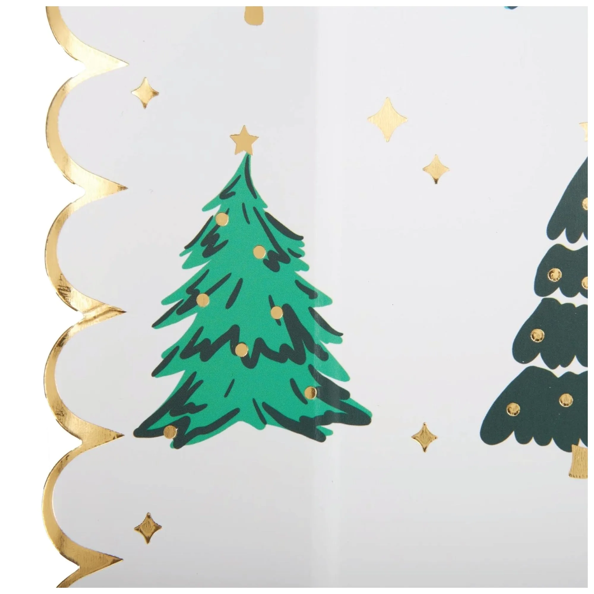 Holiday Trees Scalloped Square Dinner Plates 8ct
