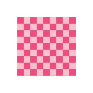 Hot Pink Checkered Lunch Napkins 20ct