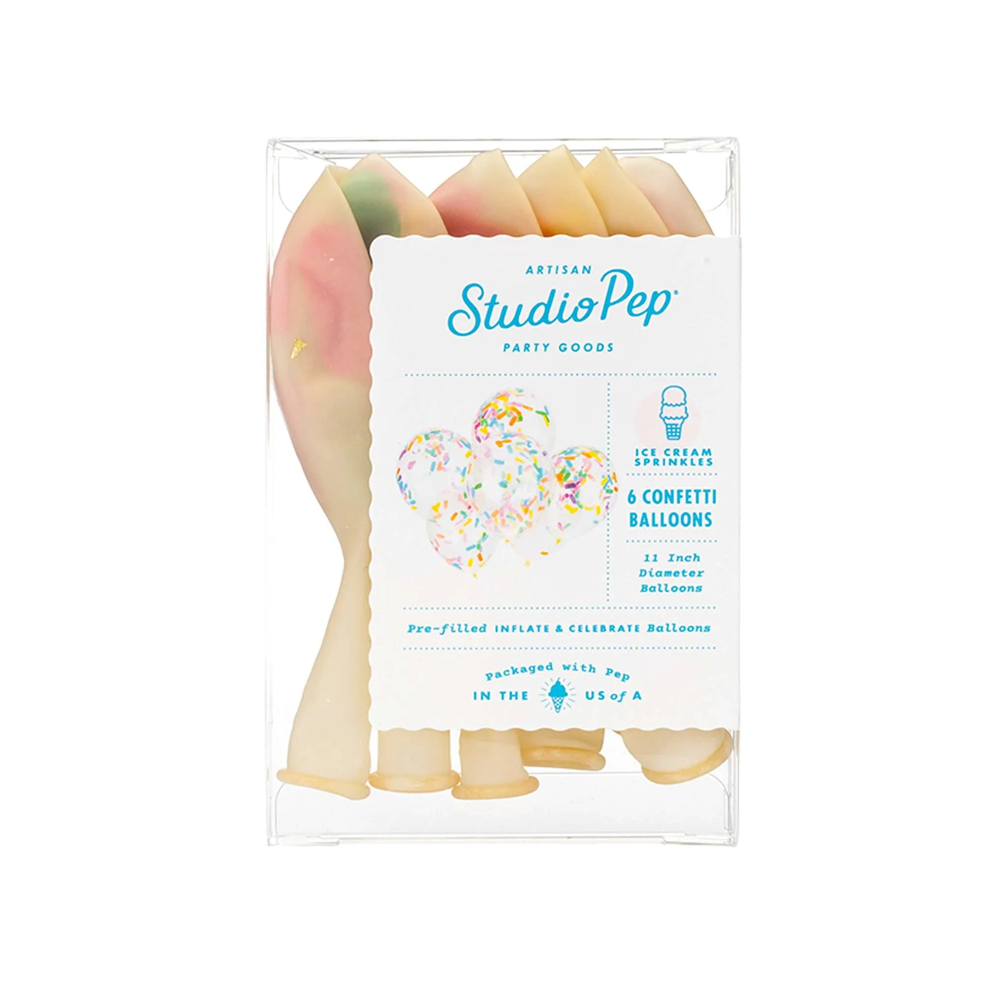 Ice Cream Bright Sprinkles Confetti Balloon Bouquet 6ct