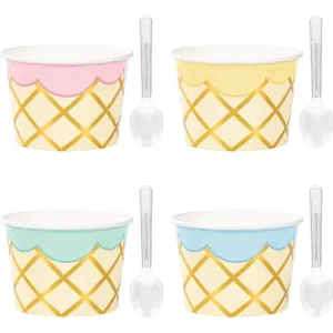 Ice Cream Cups with Spoons 8ct