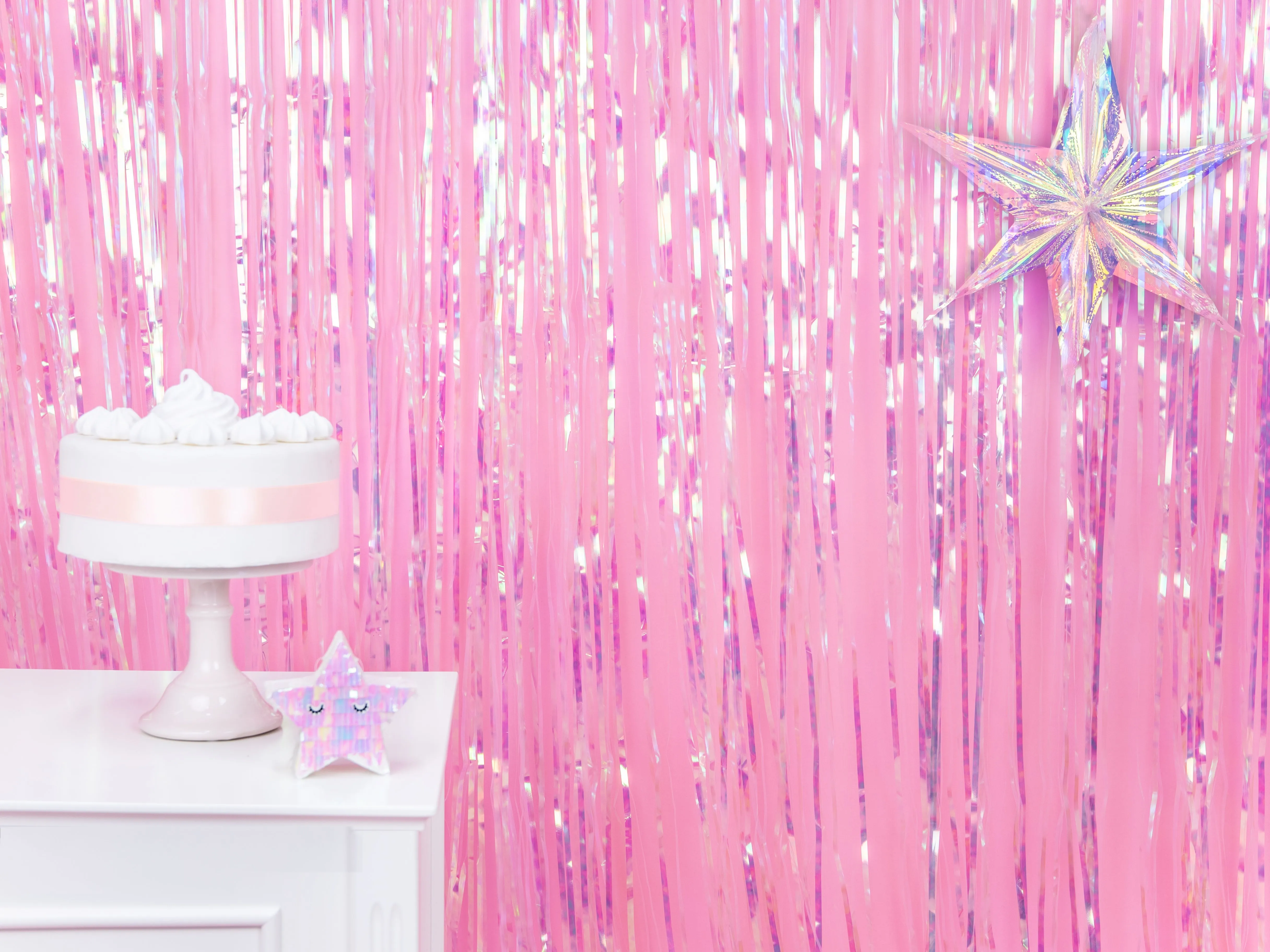 Iridescent Fringe Curtain Backdrop 3ft
