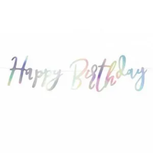 Iridescent Happy Birthday Letter Banner