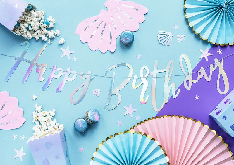 Iridescent Happy Birthday Letter Banner