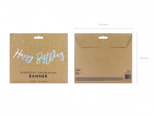 Iridescent Happy Birthday Letter Banner
