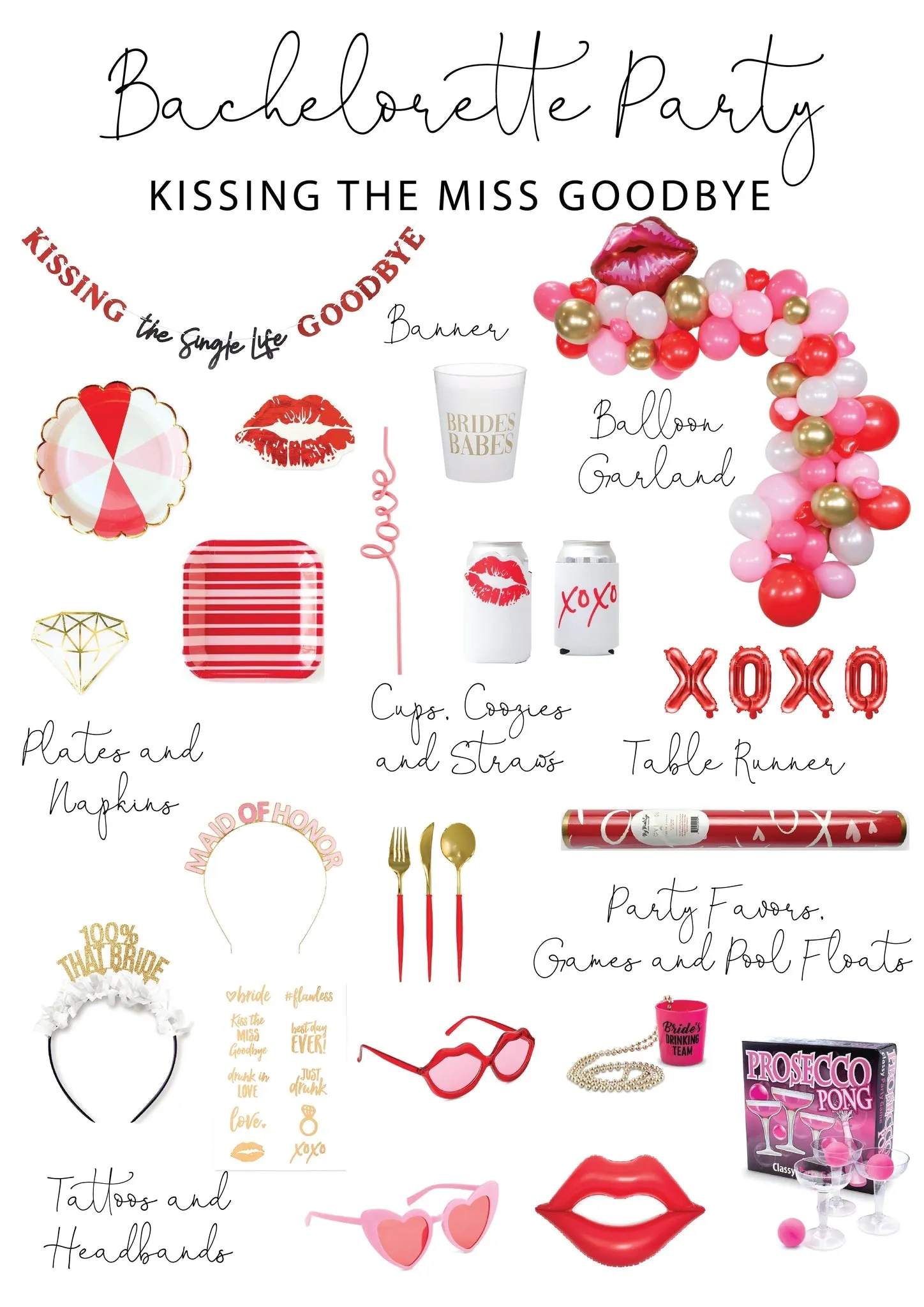 Kiss the Miss Goodbye Temporary Tattoos 10ct