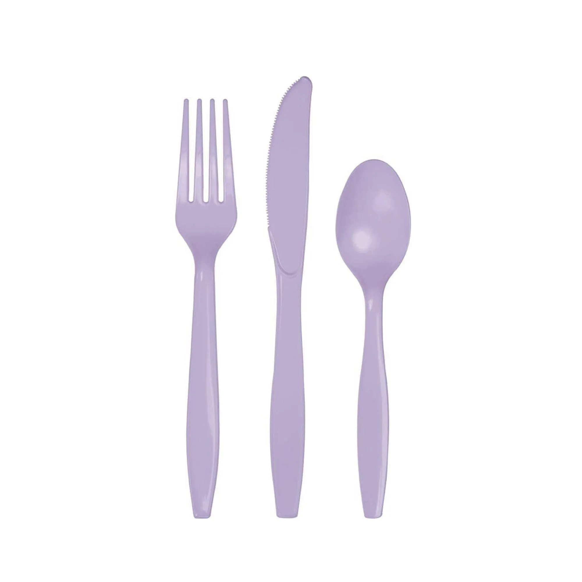 Lavender Plastic Cutlery Set for 8