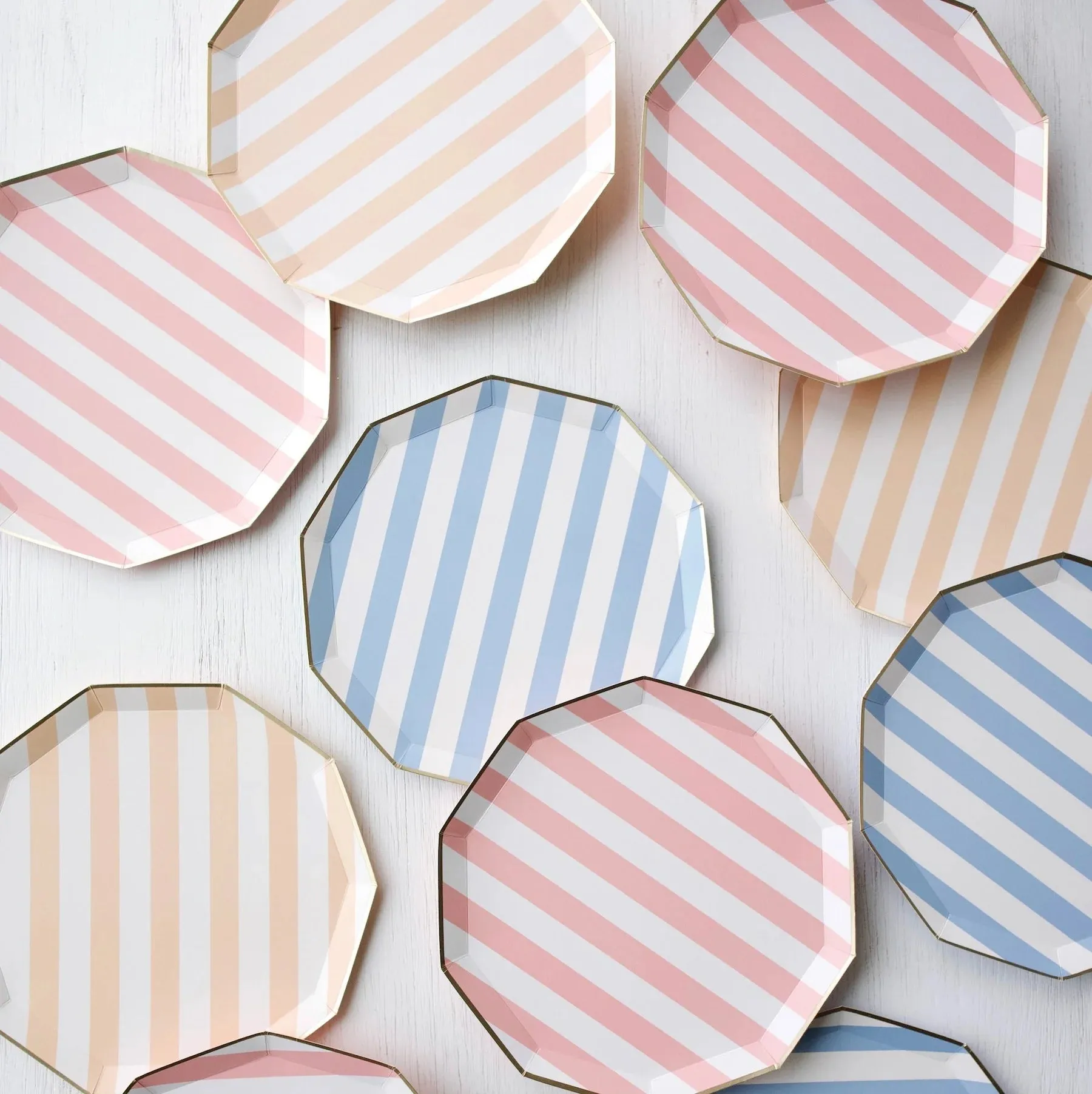 Light Pink Cabana Striped Dinner Plates 8ct