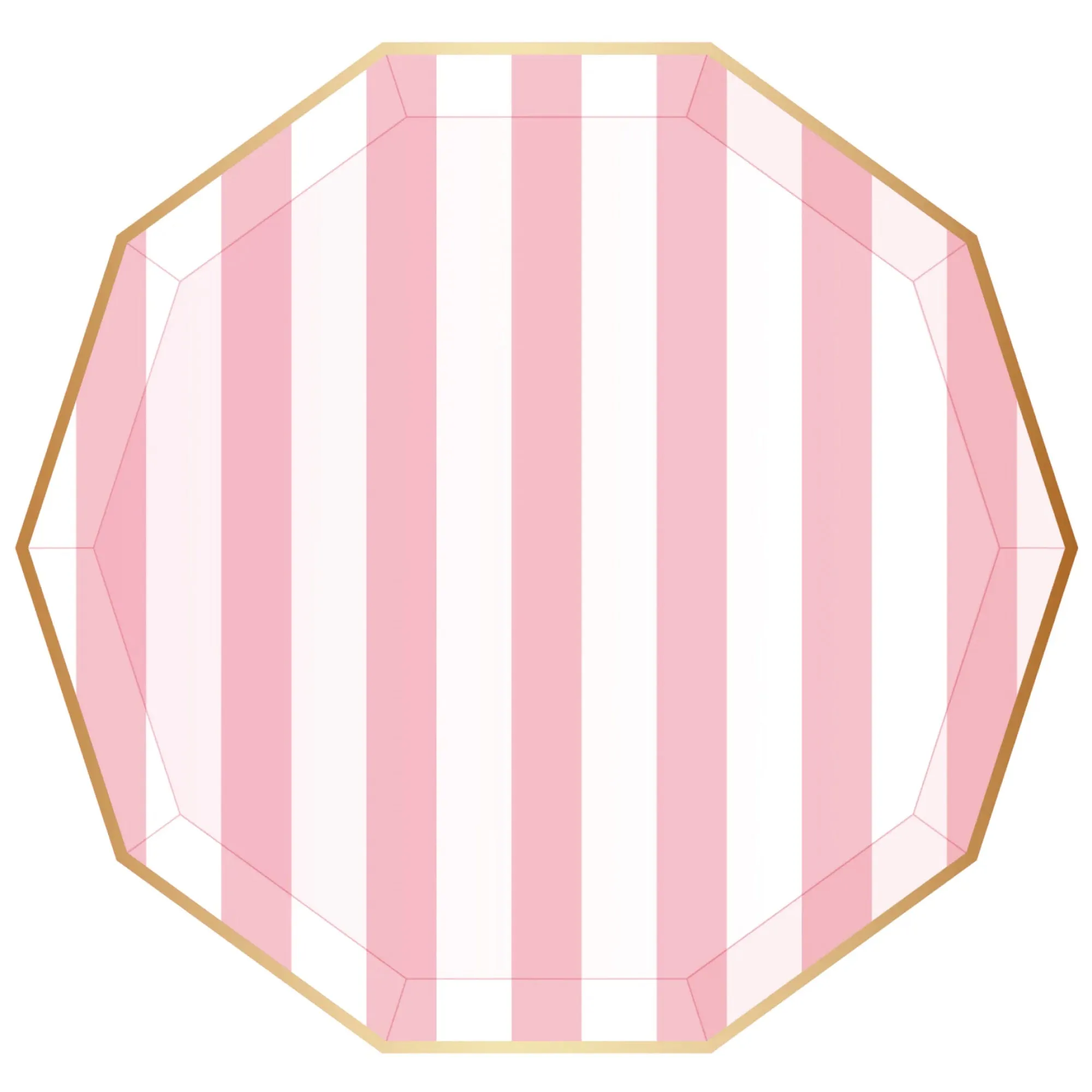 Light Pink Cabana Striped Dinner Plates 8ct