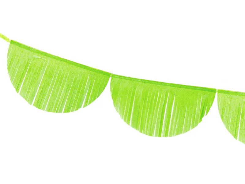 Lime Green Tissue Fringe Bunting Garland 10ft