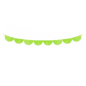 Lime Green Tissue Fringe Bunting Garland 10ft
