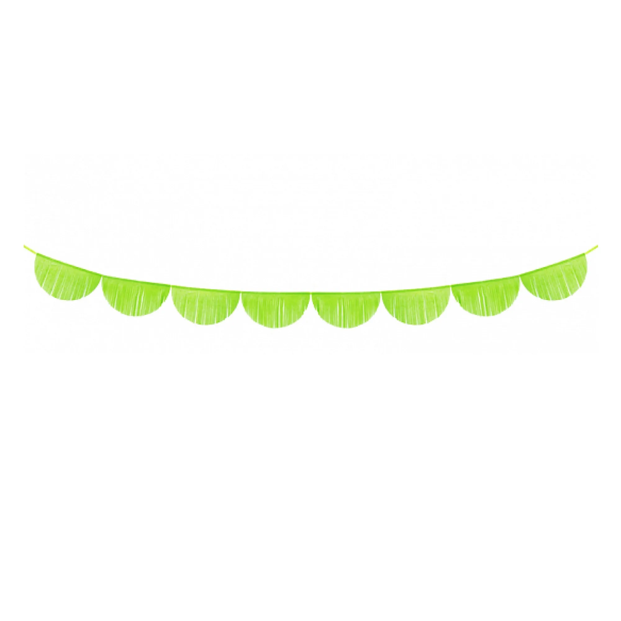 Lime Green Tissue Fringe Bunting Garland 10ft
