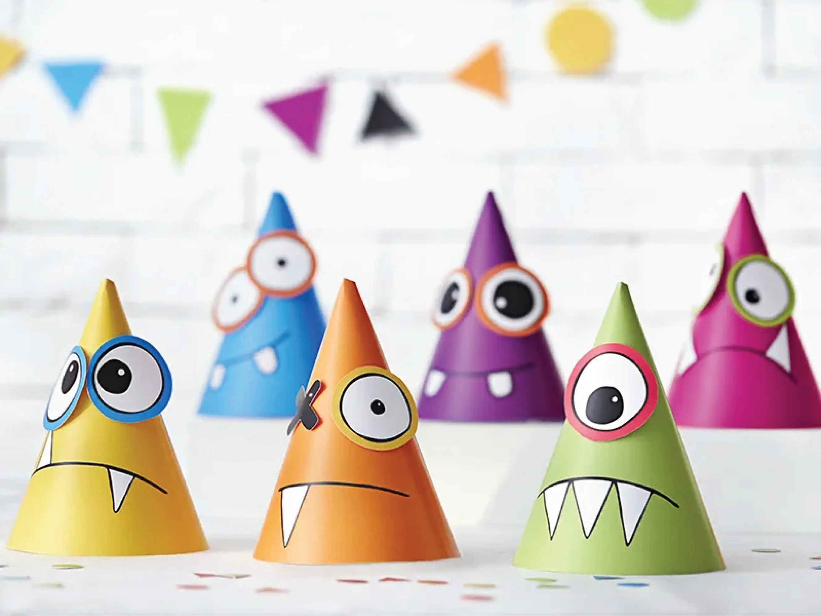Little Monster Party Hats 6ct