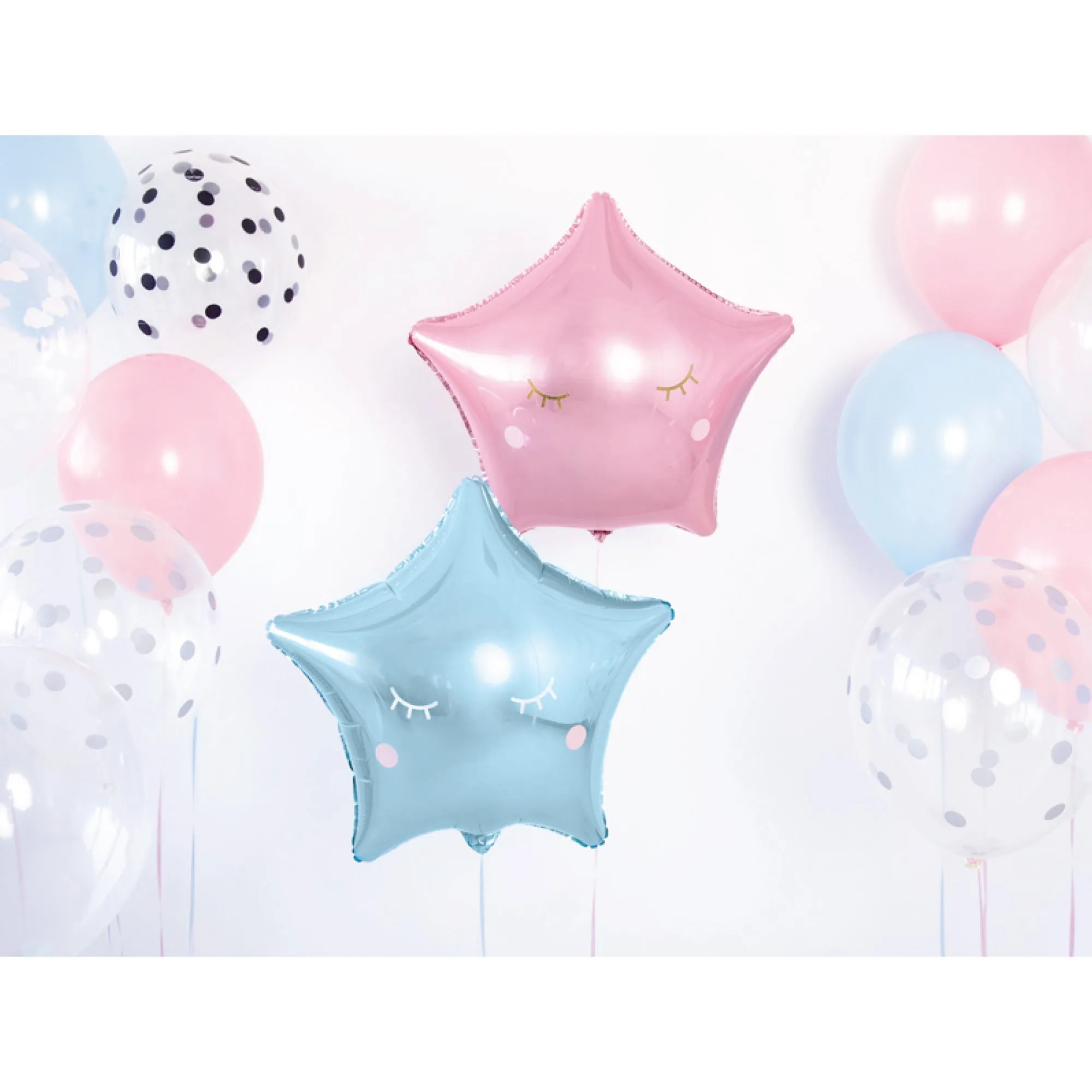 Little Star Eyelashes & Cheeks Balloon Stickers. 2 Sheets. 48pc