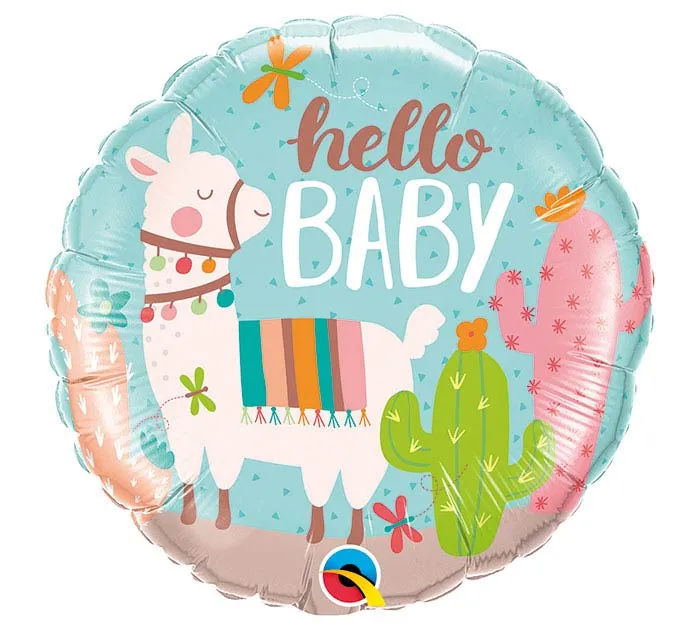 Llama Hello Baby Shower Balloon 18