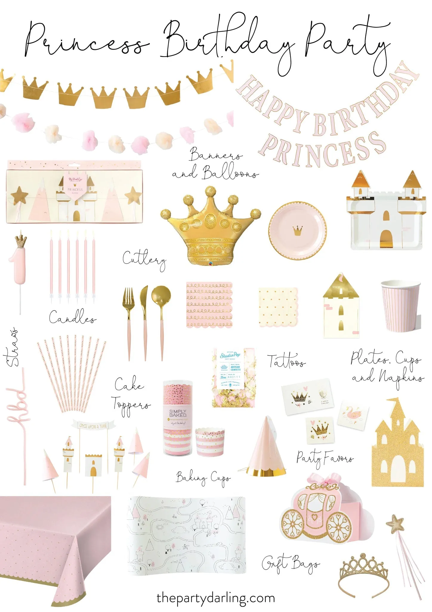 Magical Princess Party Hats 8ct