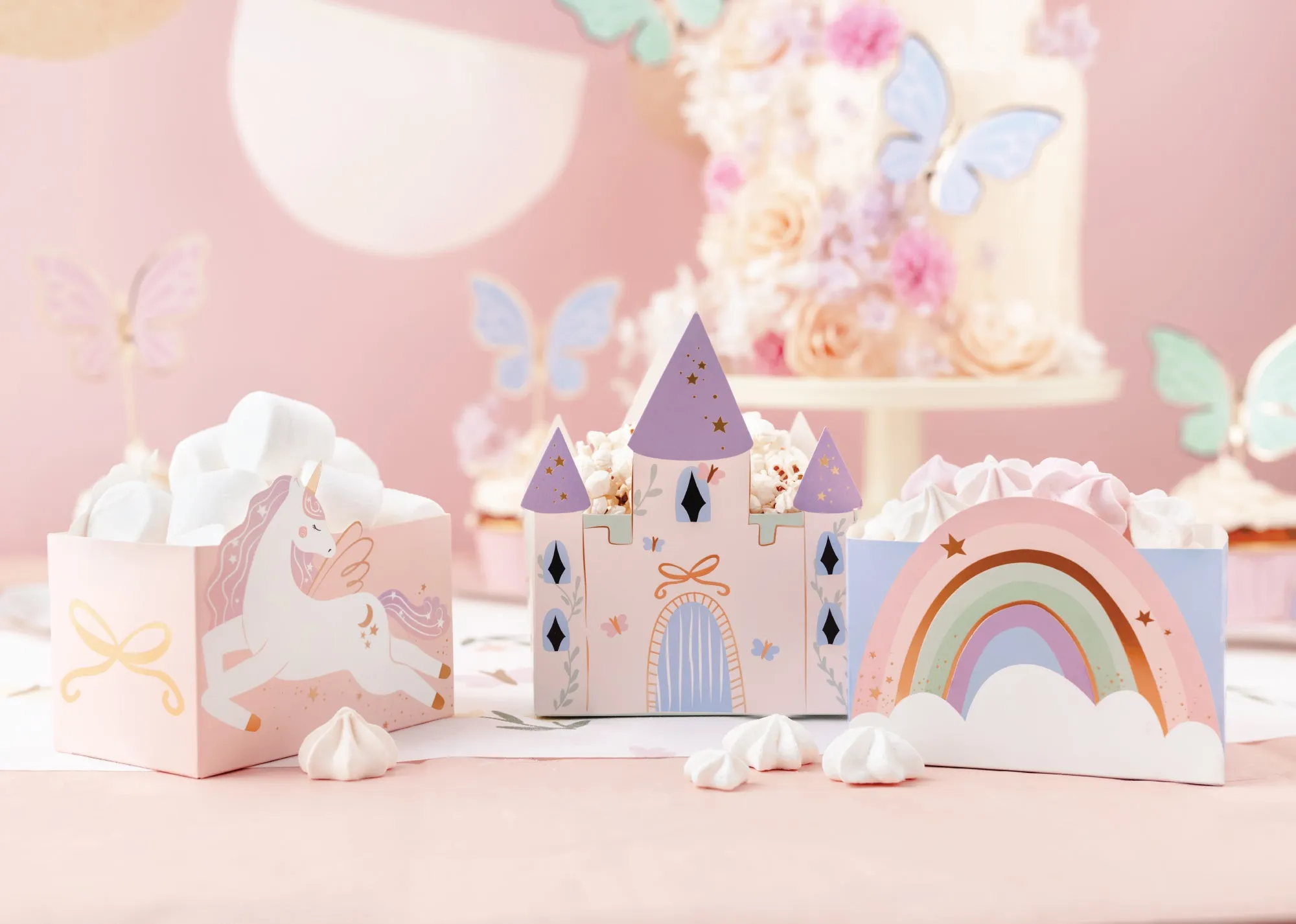 Magical Unicorn Castle & Rainbow Treat Boxes 6ct