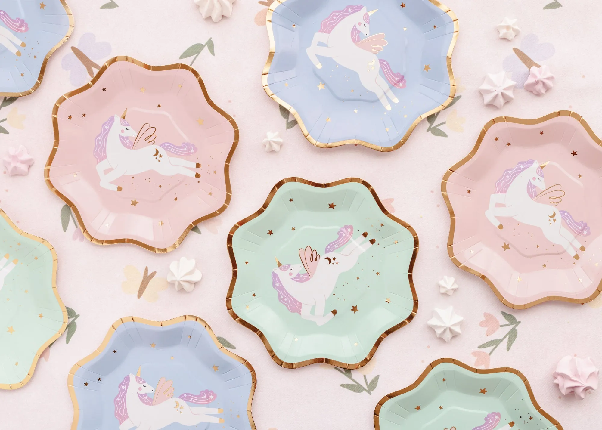 Magical Unicorn Dessert Plate Set 6ct