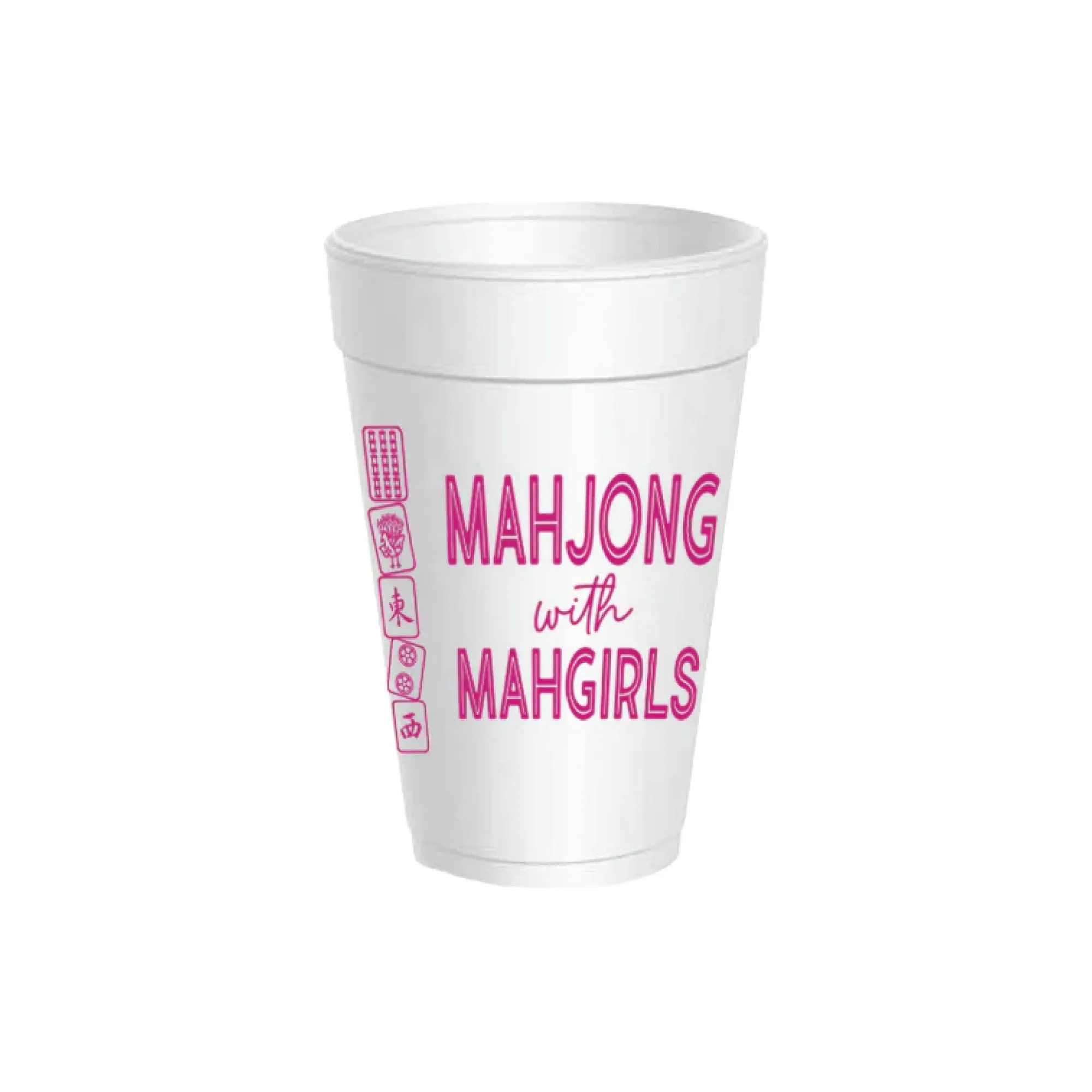 Mahjong with Mahgirls Styrofoam Cups with Lids 10ct