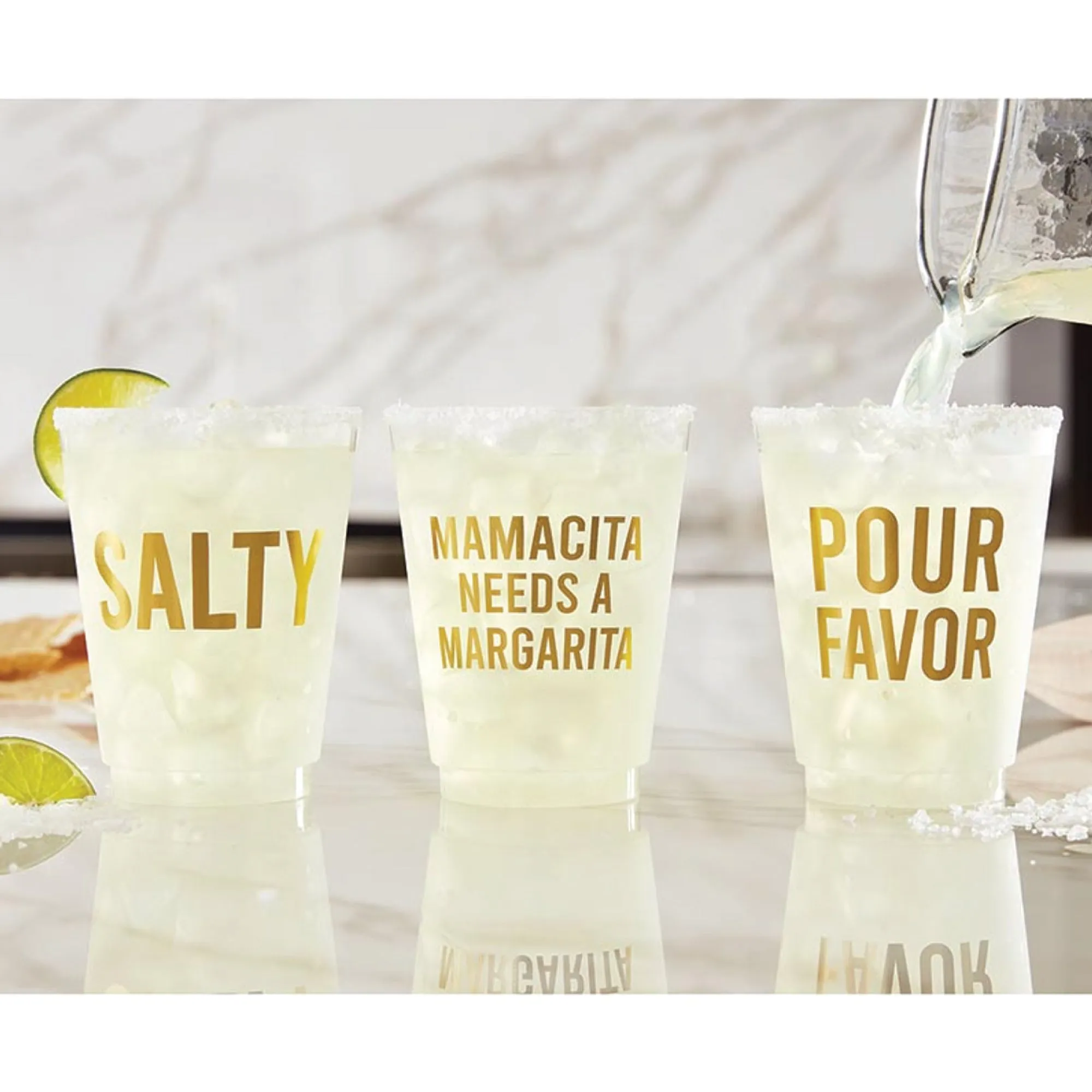 Mama Needs a Margarita Frosted Plastic Cups 6ct