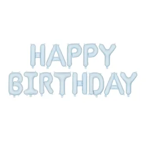 Matte Blue Happy Birthday Balloons