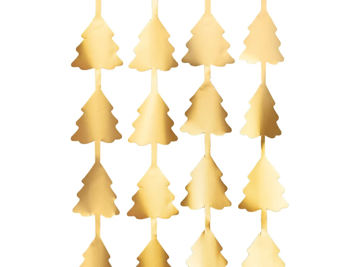 Matte Gold Christmas Tree Doorway Curtain 8ft