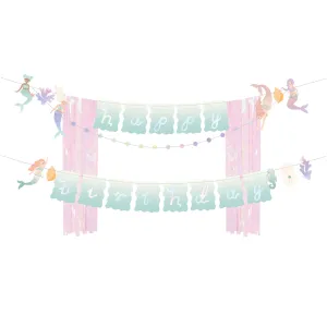 Mermaid Birthday Banner Set