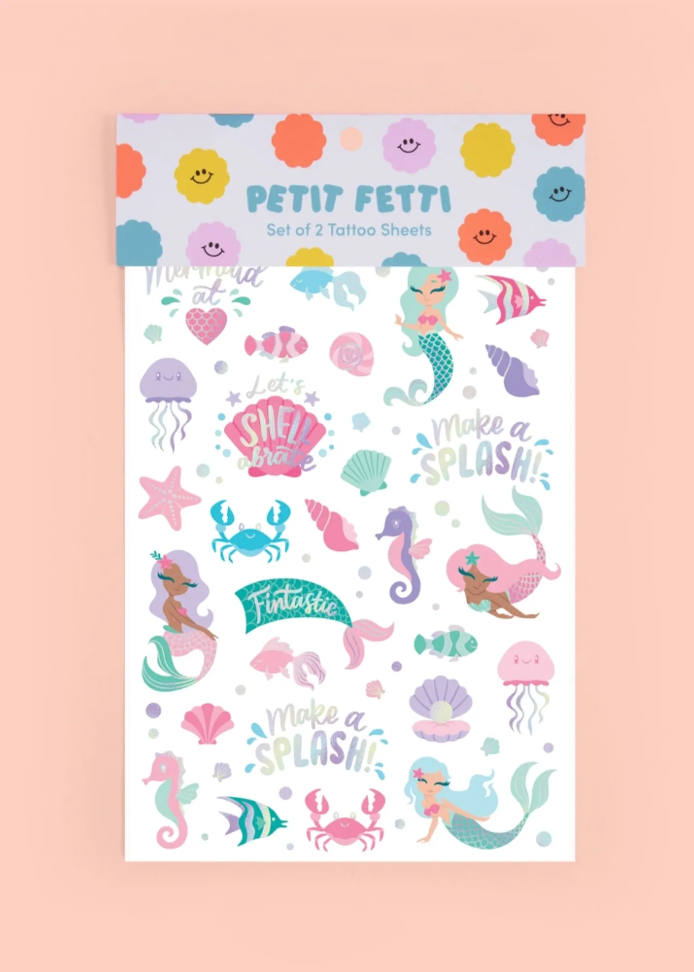 Mermaid Party Temporary Tattoo Sheets 2ct