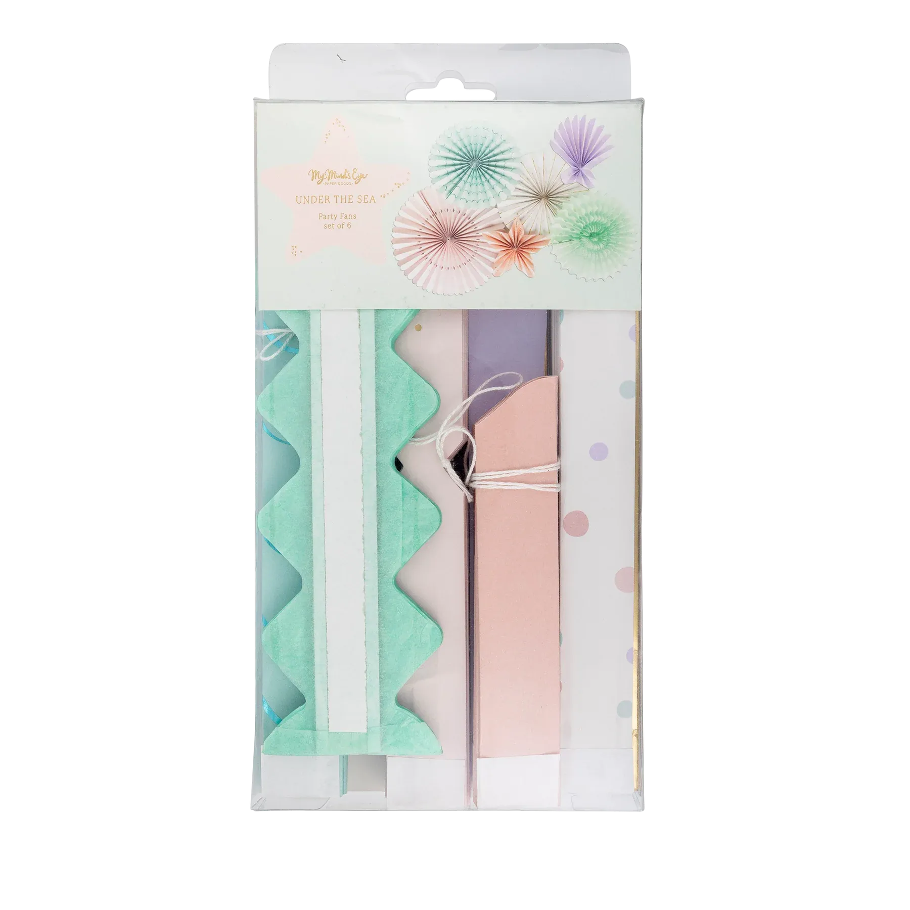 Mermaid Under the Sea Paper Fan Decorations 6ct