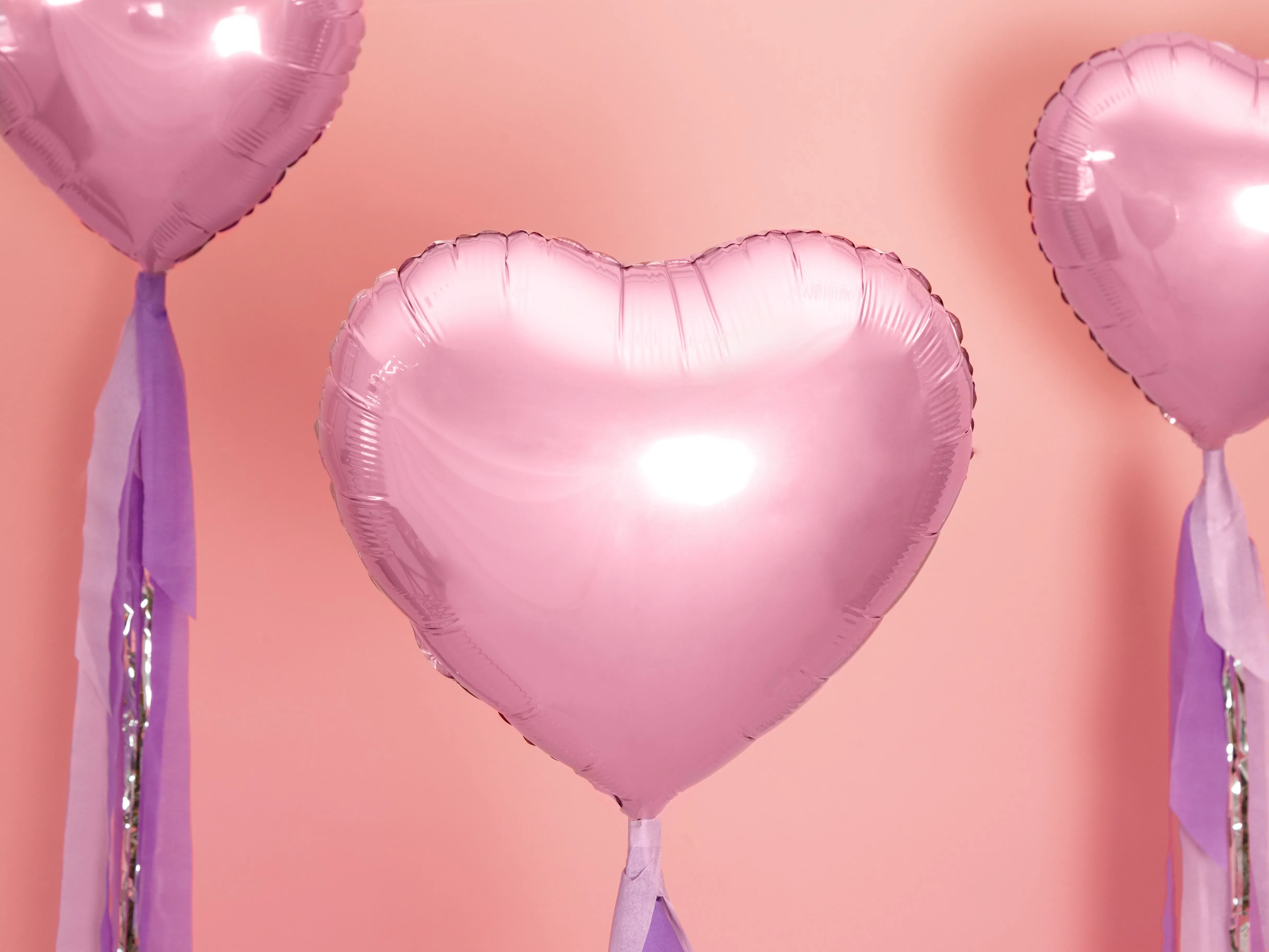Metallic Light Pink Heart Foil Balloon 18in