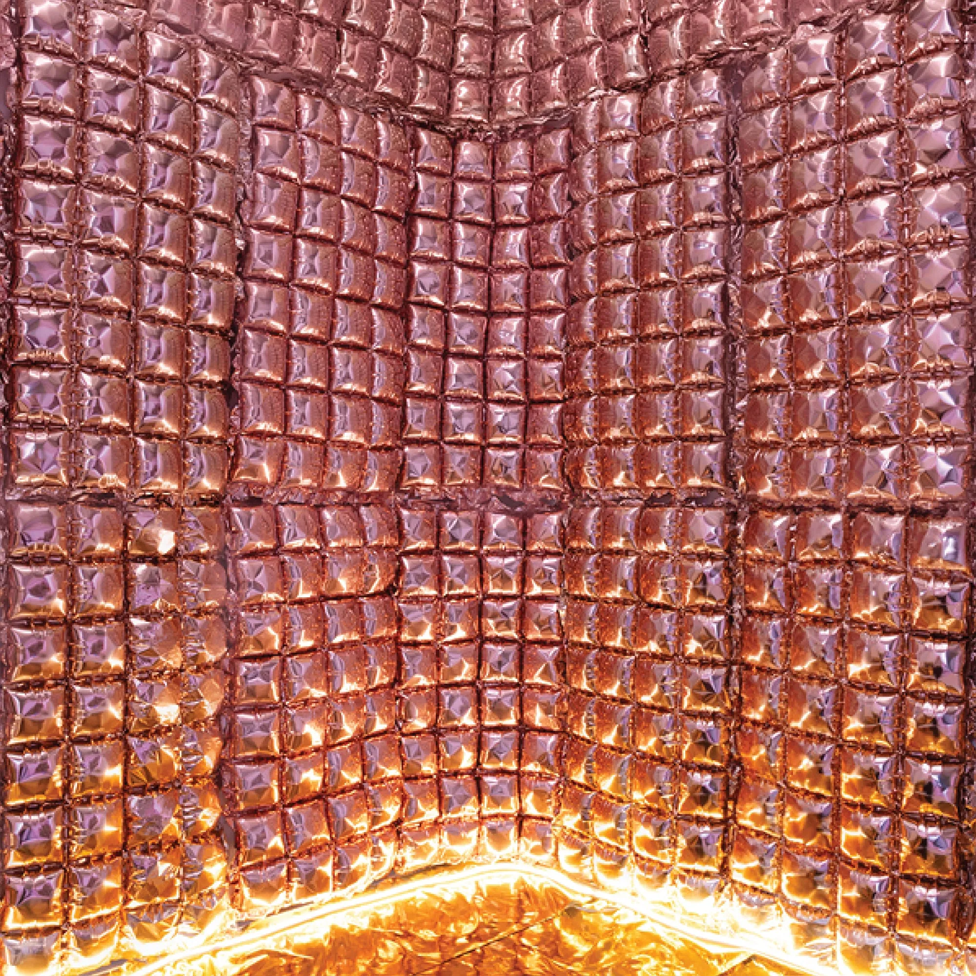 Metallic Rose Gold Waffle Balloon Wall Panel