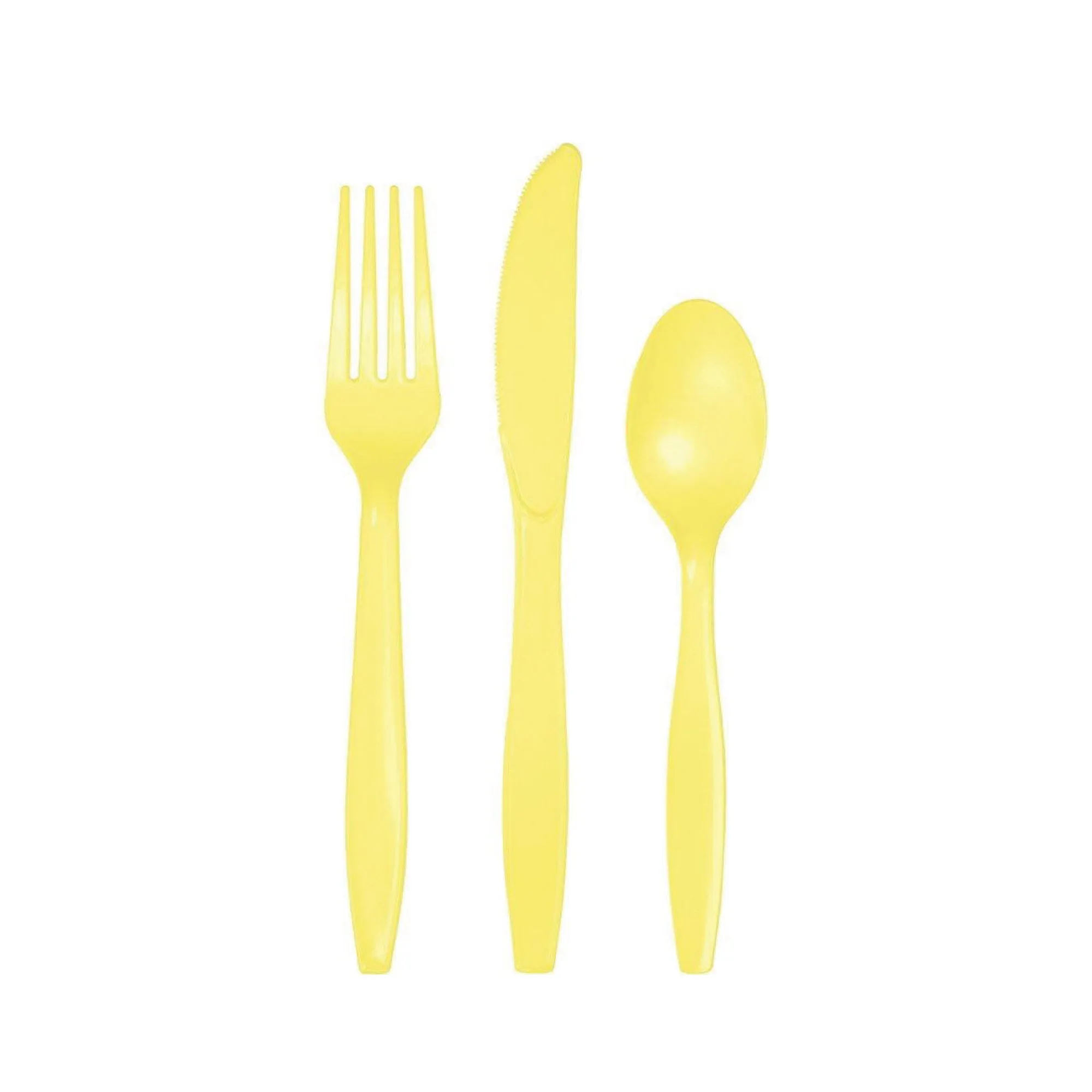 Mimosa Yellow Plastic Cutlery Service for 8