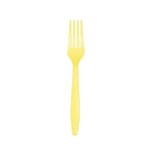 Mimosa Yellow Plastic Forks 24ct