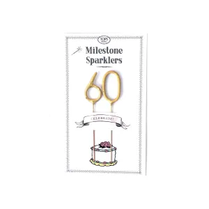 Mini Gold 60 Milestone Number Sparklers