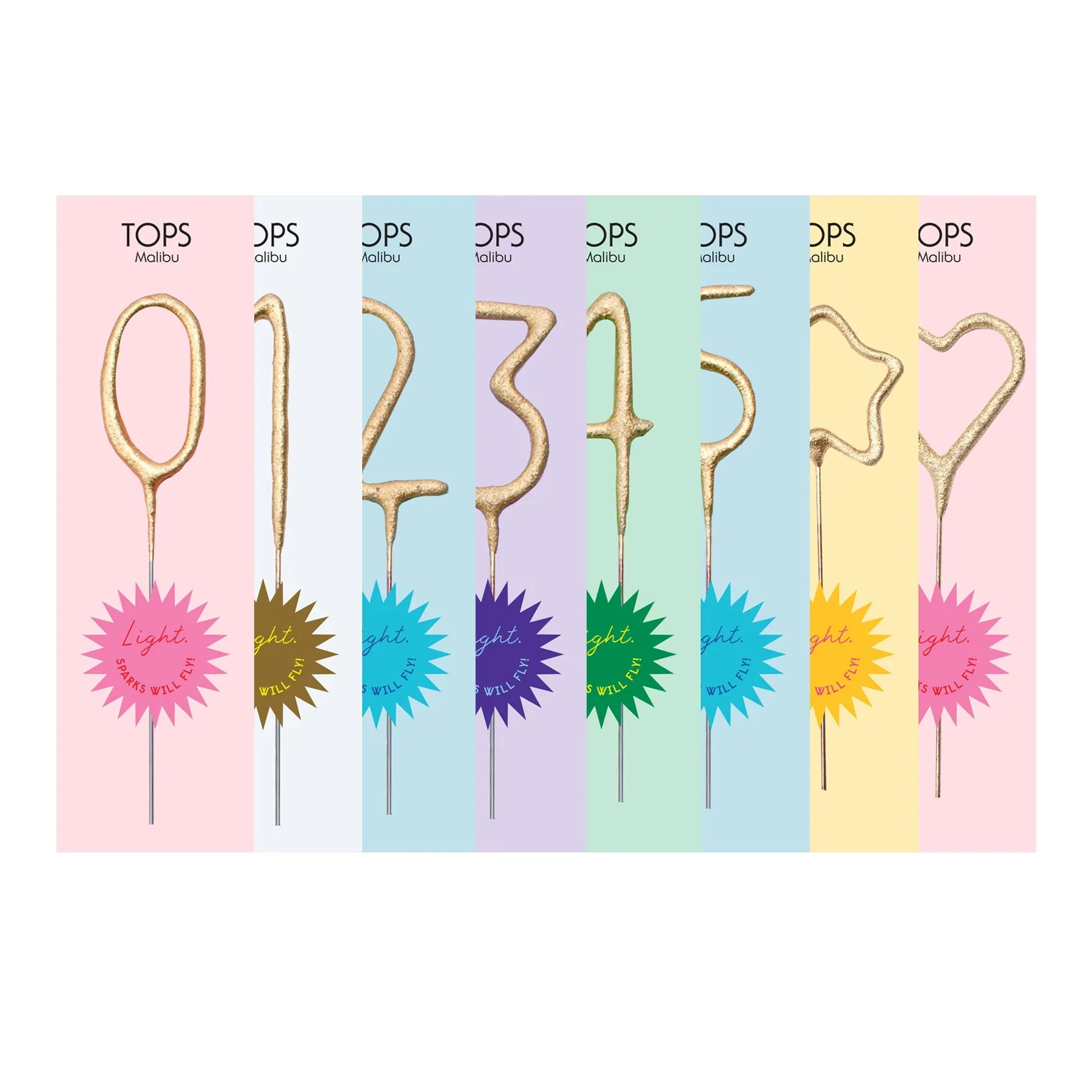 Mini Gold Number Sparkler 0-9