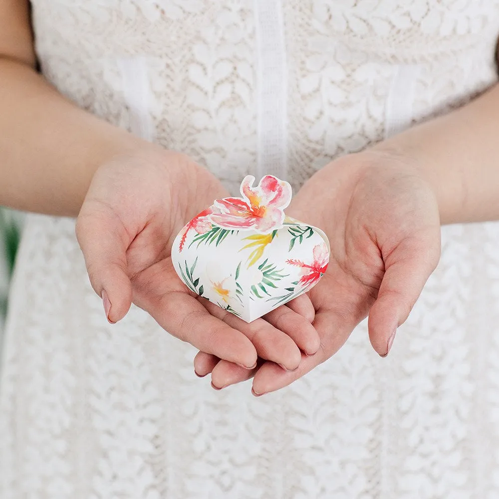 Mini Tropical Floral Favor Boxes 10ct