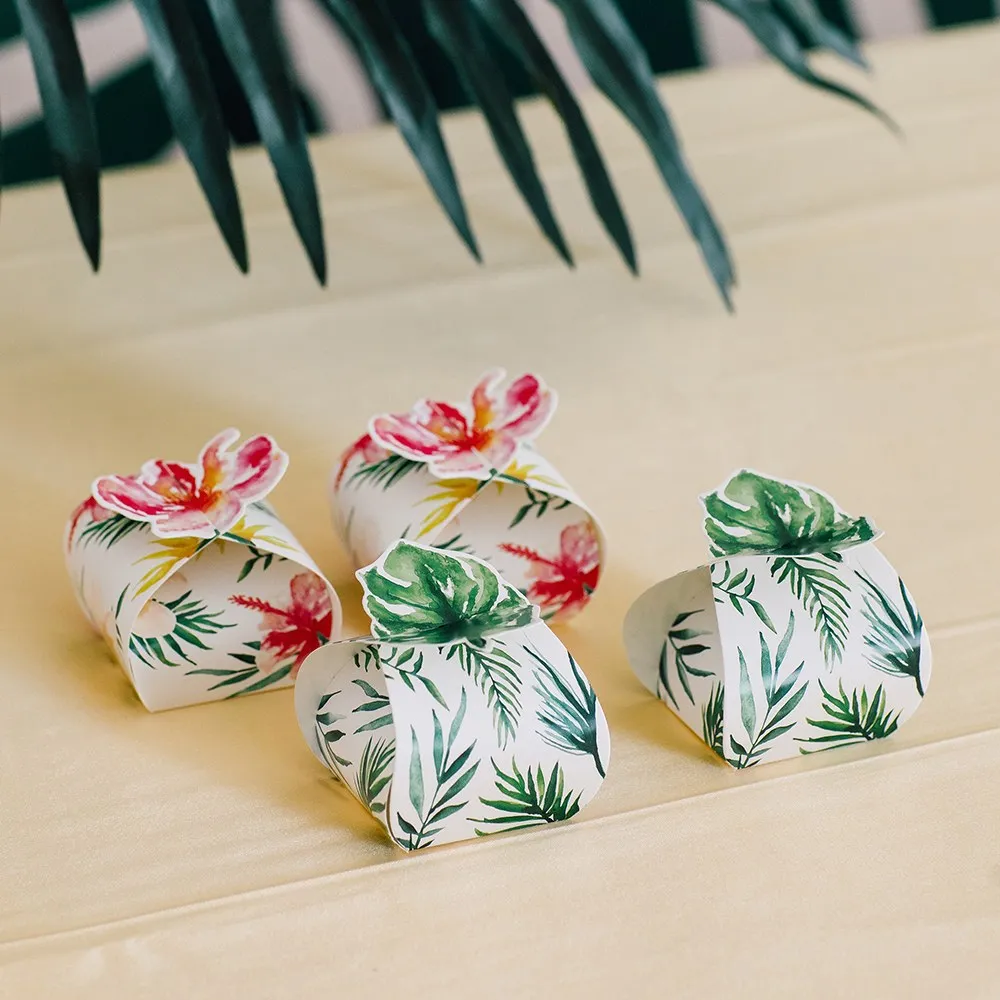 Mini Tropical Floral Favor Boxes 10ct